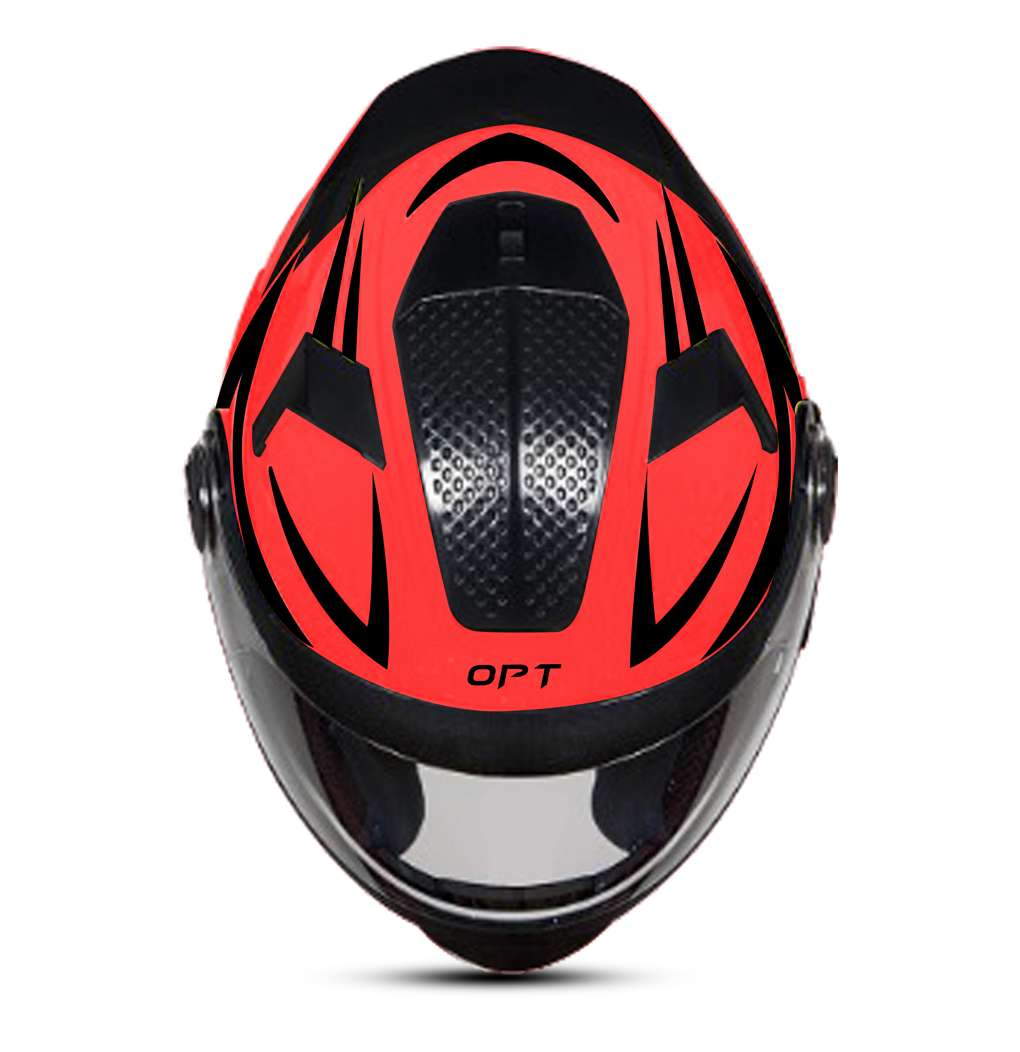 Steelbird 7Wings Robot Opt ISI Certified Full Face Helmet With Night Reflective Graphics (Glossy Fluo Watermelon Black With Clear Visor)